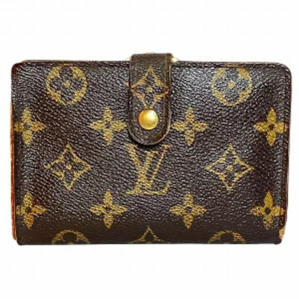 Louis Vuitton Monogram Porte Monnaie Viennois Bi fold Wallet Clasp Closure